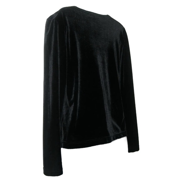 Vintage 90's Gantos Blouse Black Crushed Velvet Goth Gothic Grunge egirl ALT y2k - Picture 6 of 9